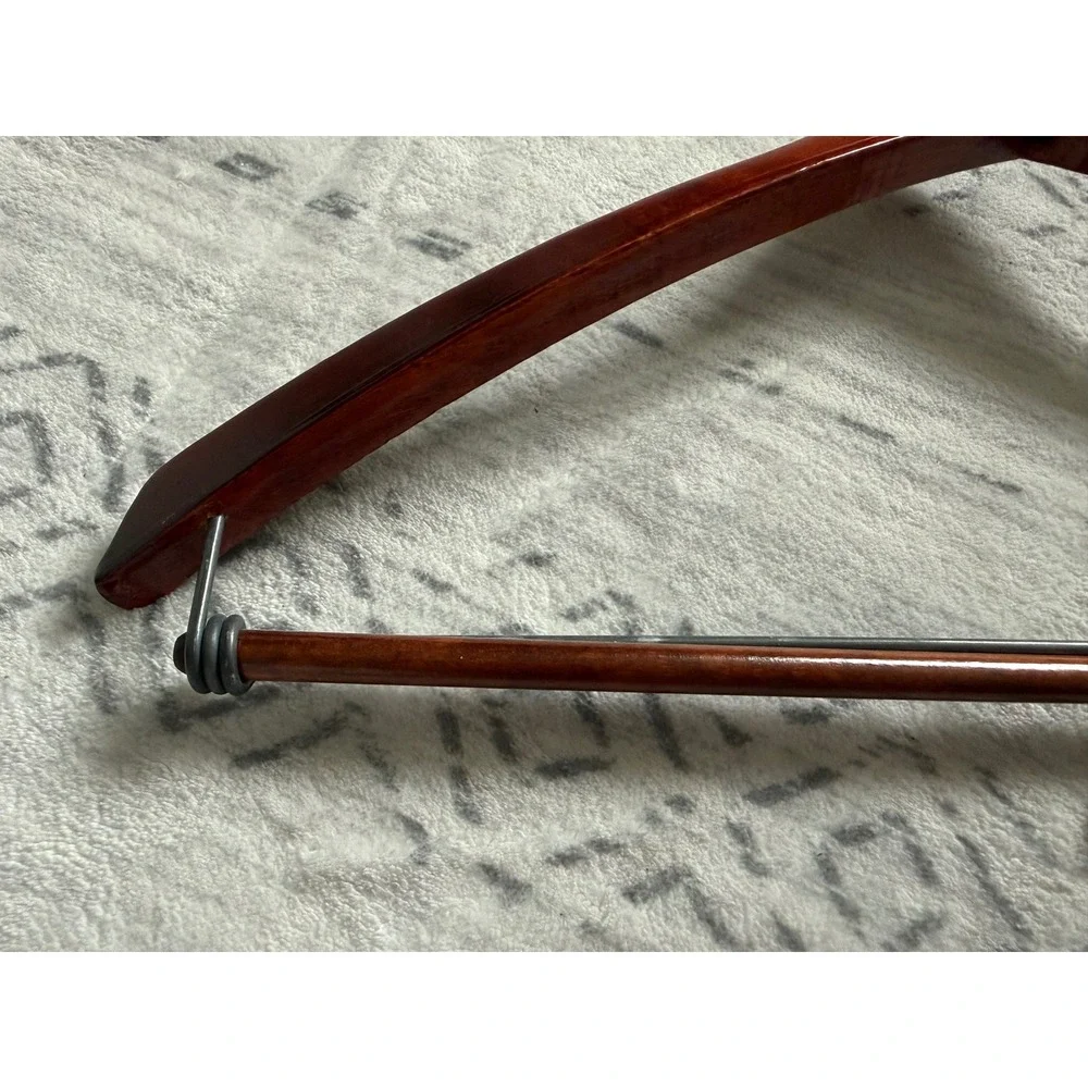 Lot of 2 Vintage Wooden Suit Hangers Kevin Korban Custom Menswear Washington DC